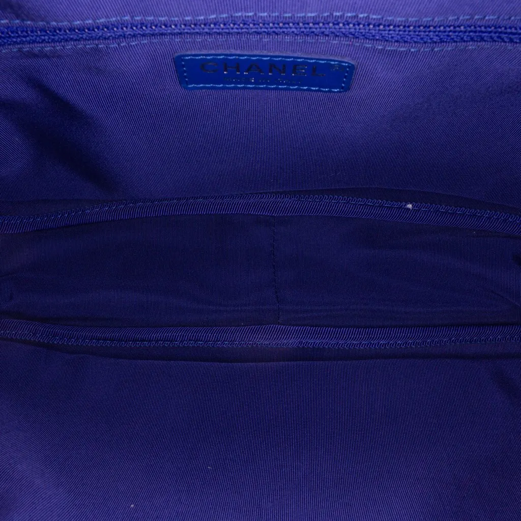 Chanel Small Canvas La Pausa Bay Camera Bag Blue Canvas Good - Model View