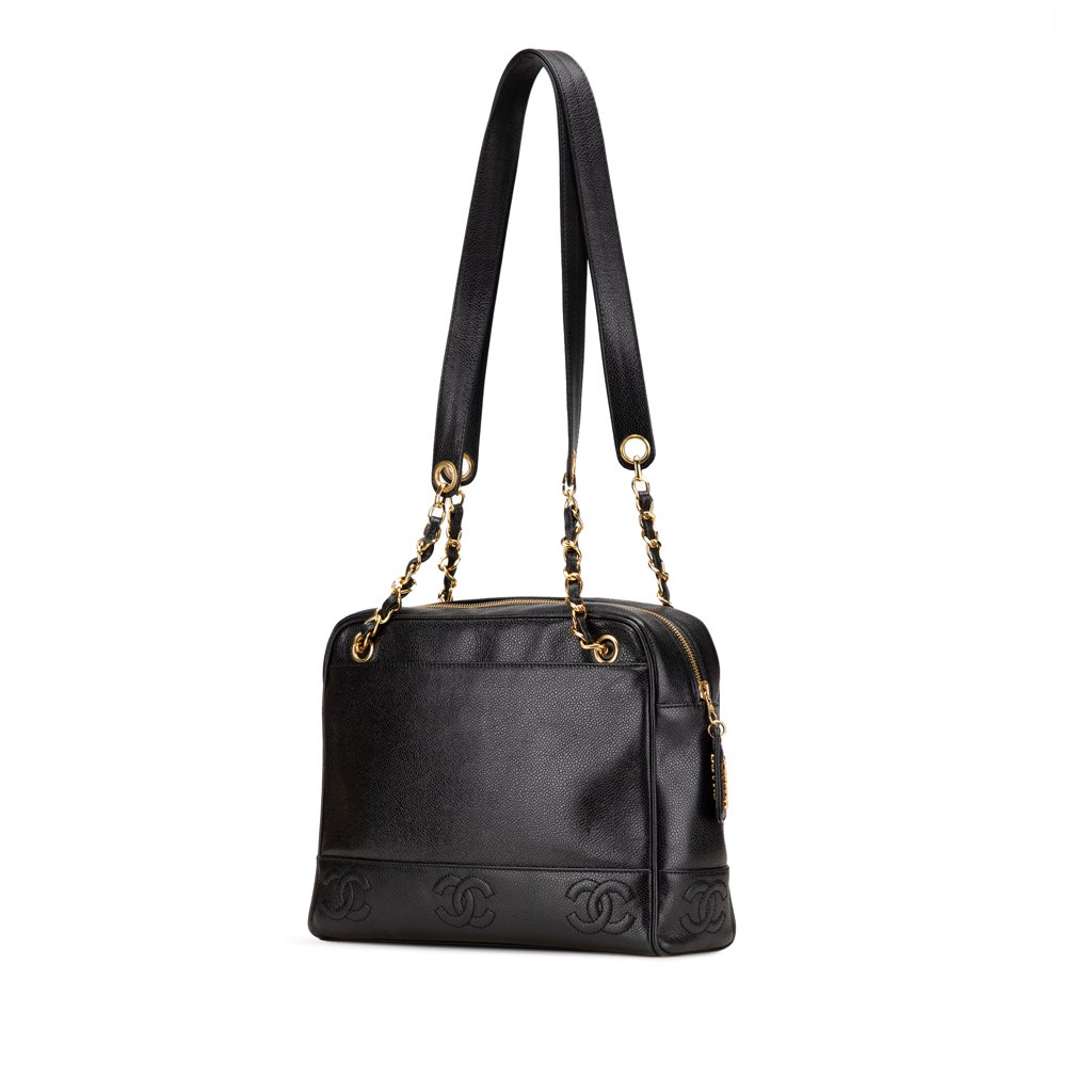 Chanel Triple CC Caviar Shoulder Bag - Back view