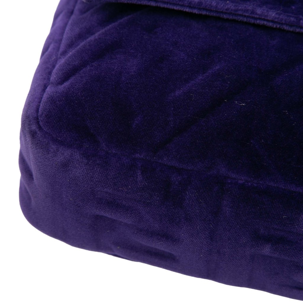 Fendi Large FF Embossed Velvet Baguette Satchel - Image 10