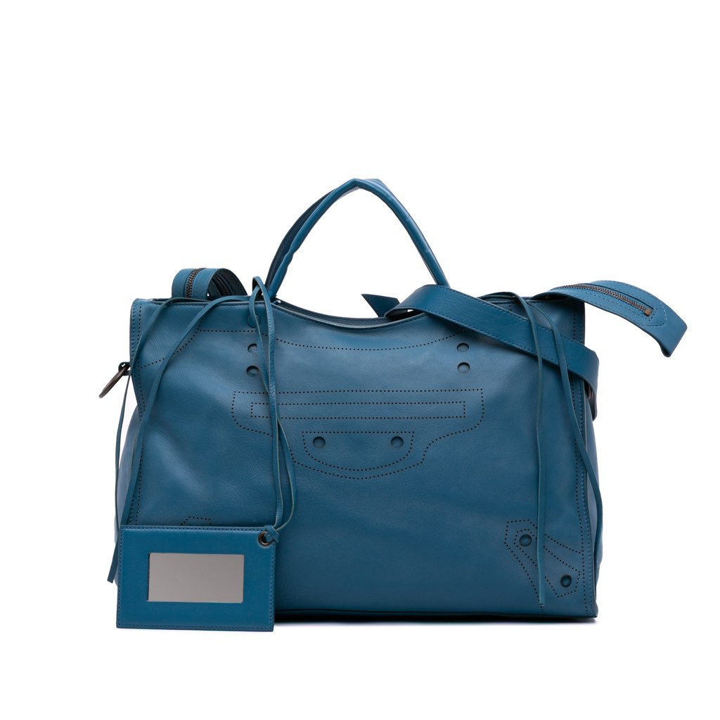 Balenciaga Leather Motocross Blackout City Satchel - Image 11