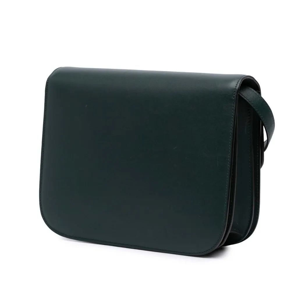 Celine Medium Calfskin Classic Box Green Leather Good - Back View