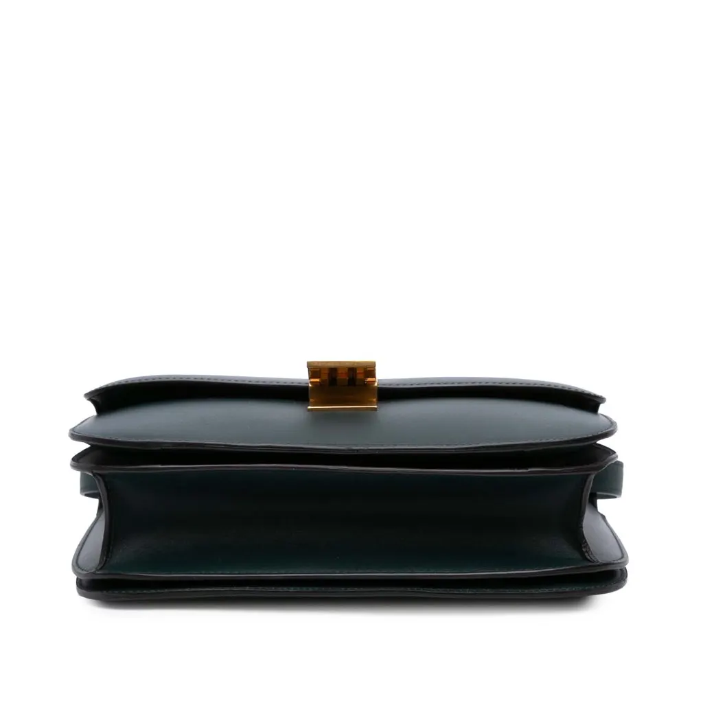 Celine Medium Calfskin Classic Box Green Leather Good - Inside View