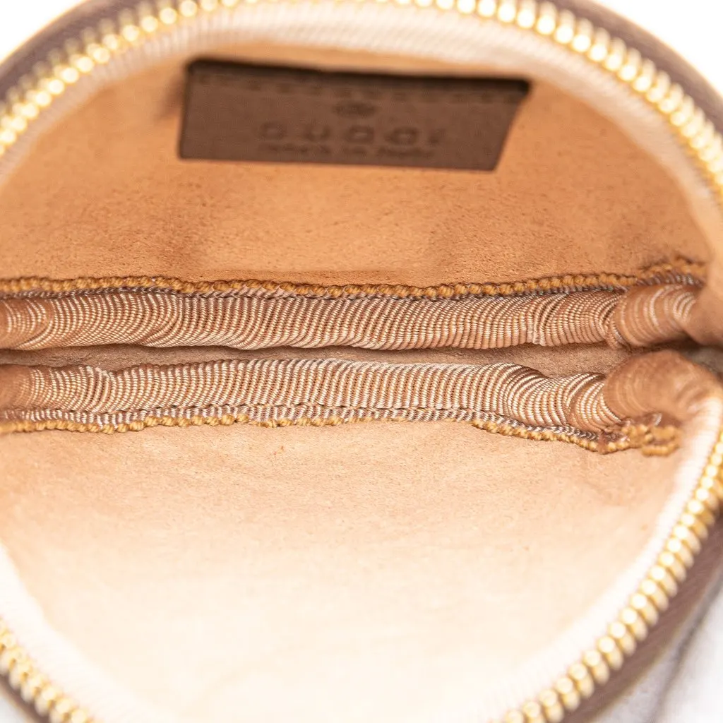 Gucci Mini GG Supreme Ophidia Round Neck Pouch Brown Canvas Very good - Model View