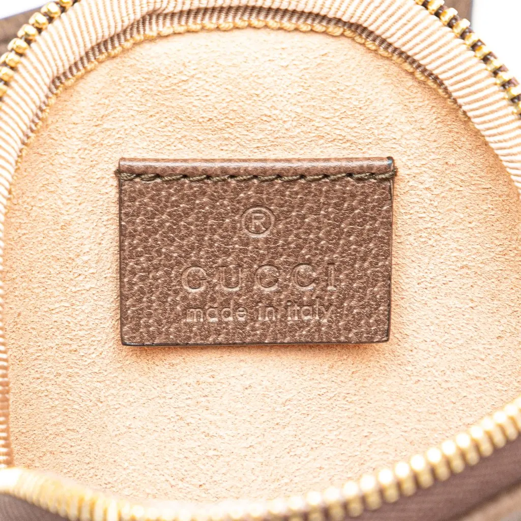 Gucci Mini GG Supreme Ophidia Round Neck Pouch Brown Canvas Very good - Box View