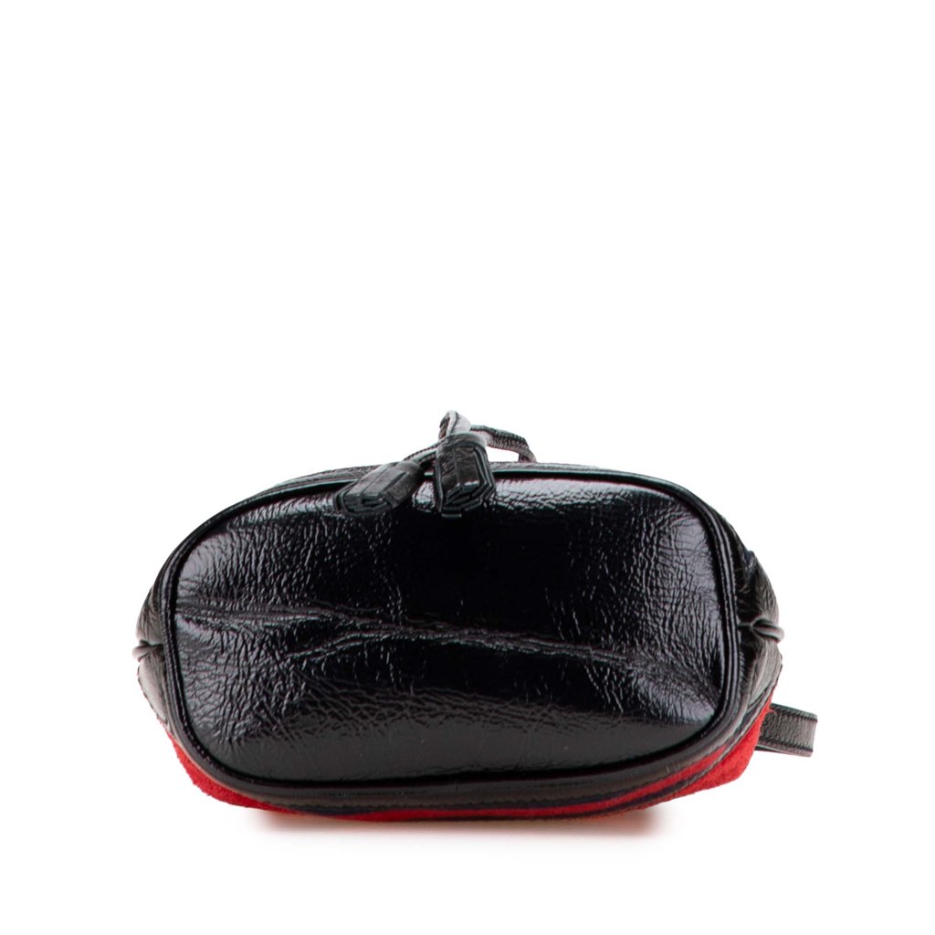 Gucci Mini Suede and Patent Web Ophidia Bucket Bag - Image 6