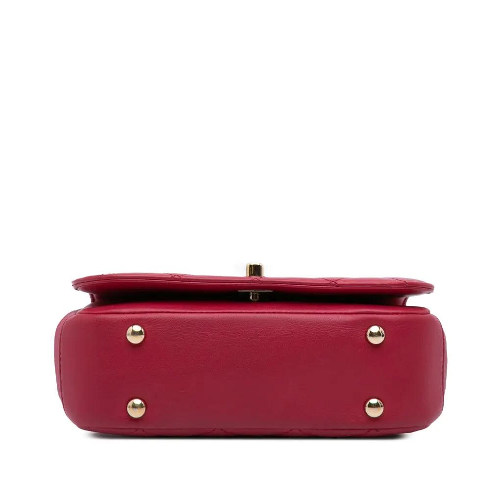 Chanel Mini Quilted Lambskin Carry Chic Flap Pink Leather Good - Inside View