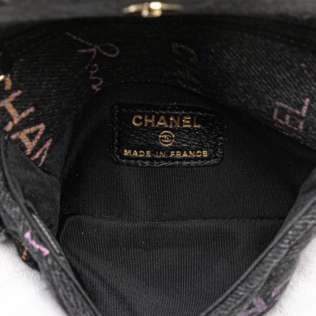 Chanel Fringe Denim Mood Clutch with Chain - 4