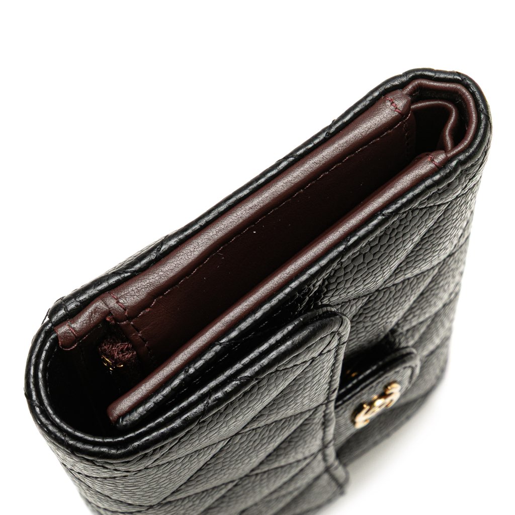 Chanel CC Quilted Caviar Trifold Flap Wallet - Image 13