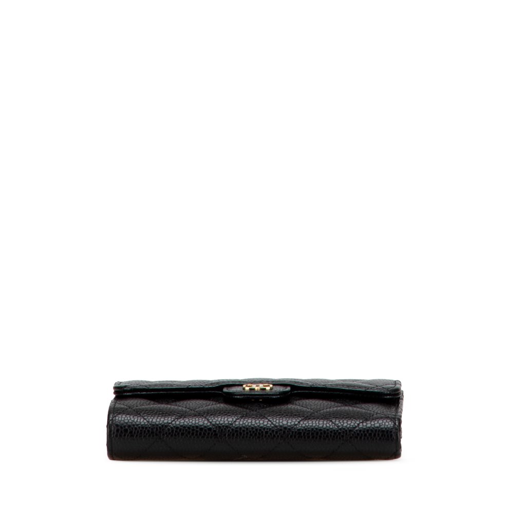 Chanel CC Quilted Caviar Trifold Flap Wallet - Image 6