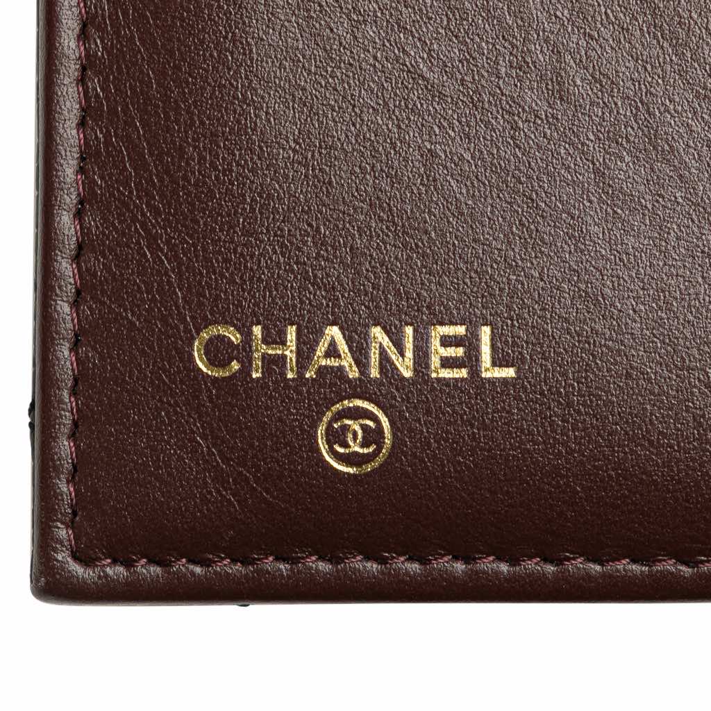 Chanel CC Quilted Caviar Trifold Flap Wallet - Side view