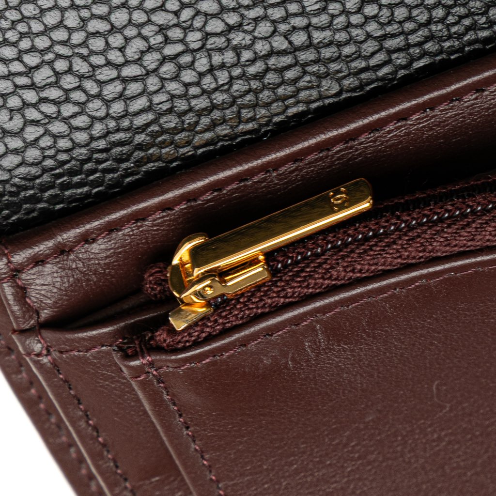 Chanel CC Quilted Caviar Trifold Flap Wallet - Image 11