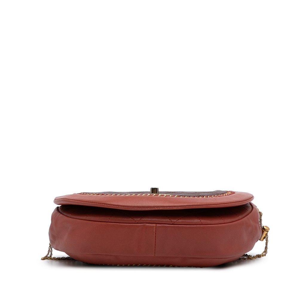 Chanel Small Quilted Lambskin Chain Detail Saddle Bag - 3