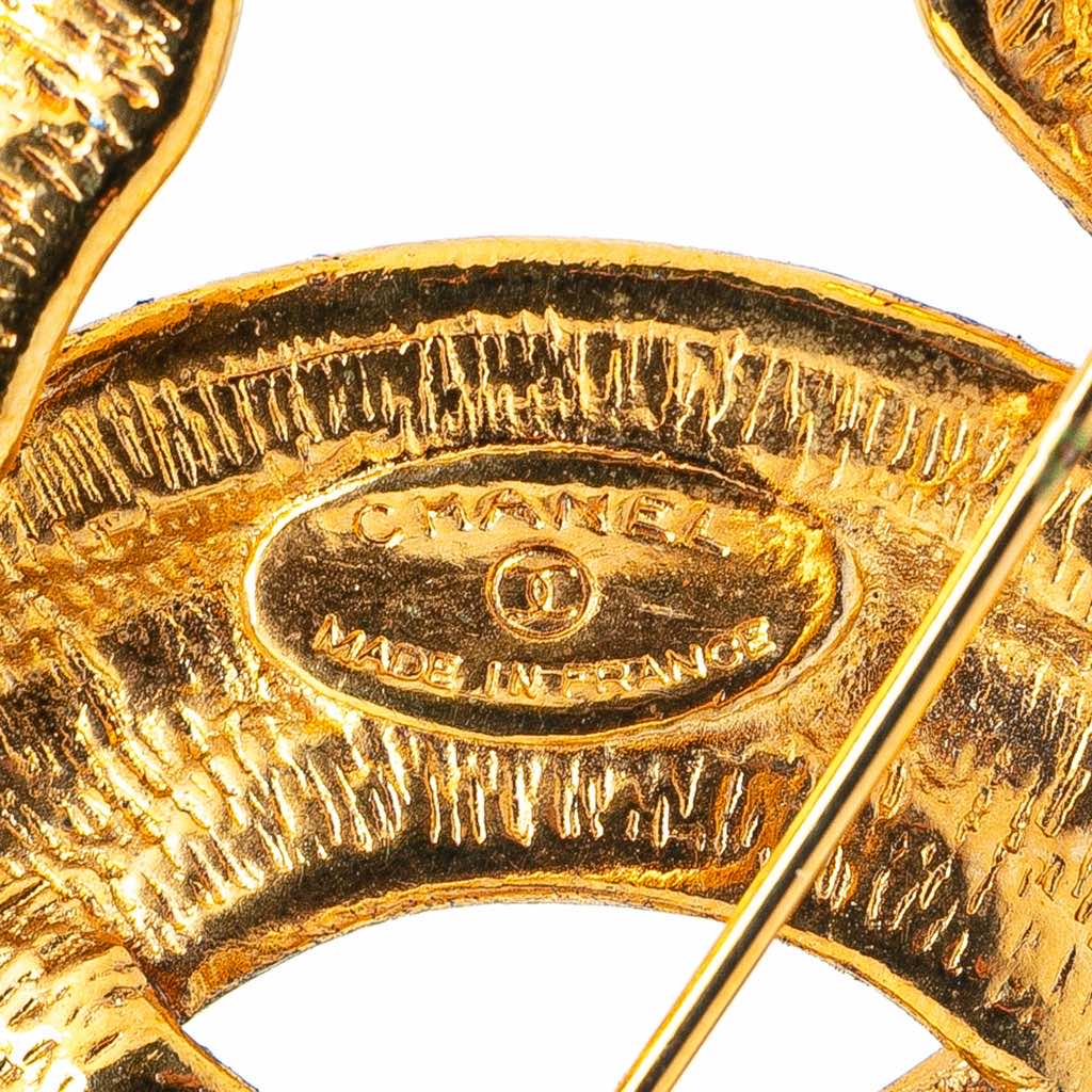 Chanel Gold Plated CC Quilted Brooch - 3