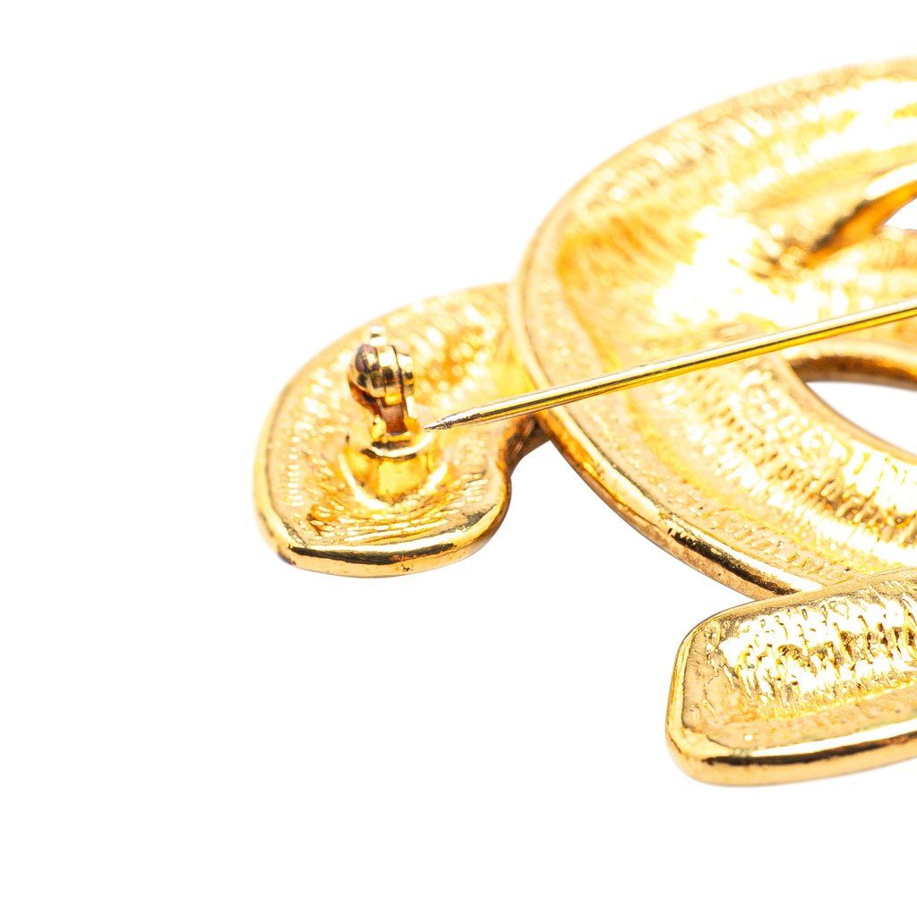 Chanel Gold Plated CC Quilted Brooch - 4