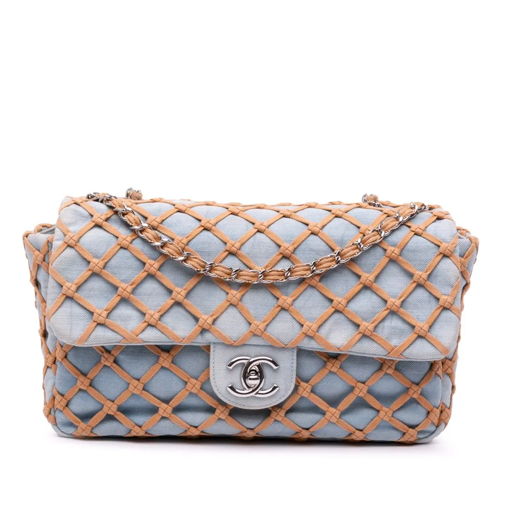 Chanel Jumbo Denim Canebiers Net Flap | Libas Collective