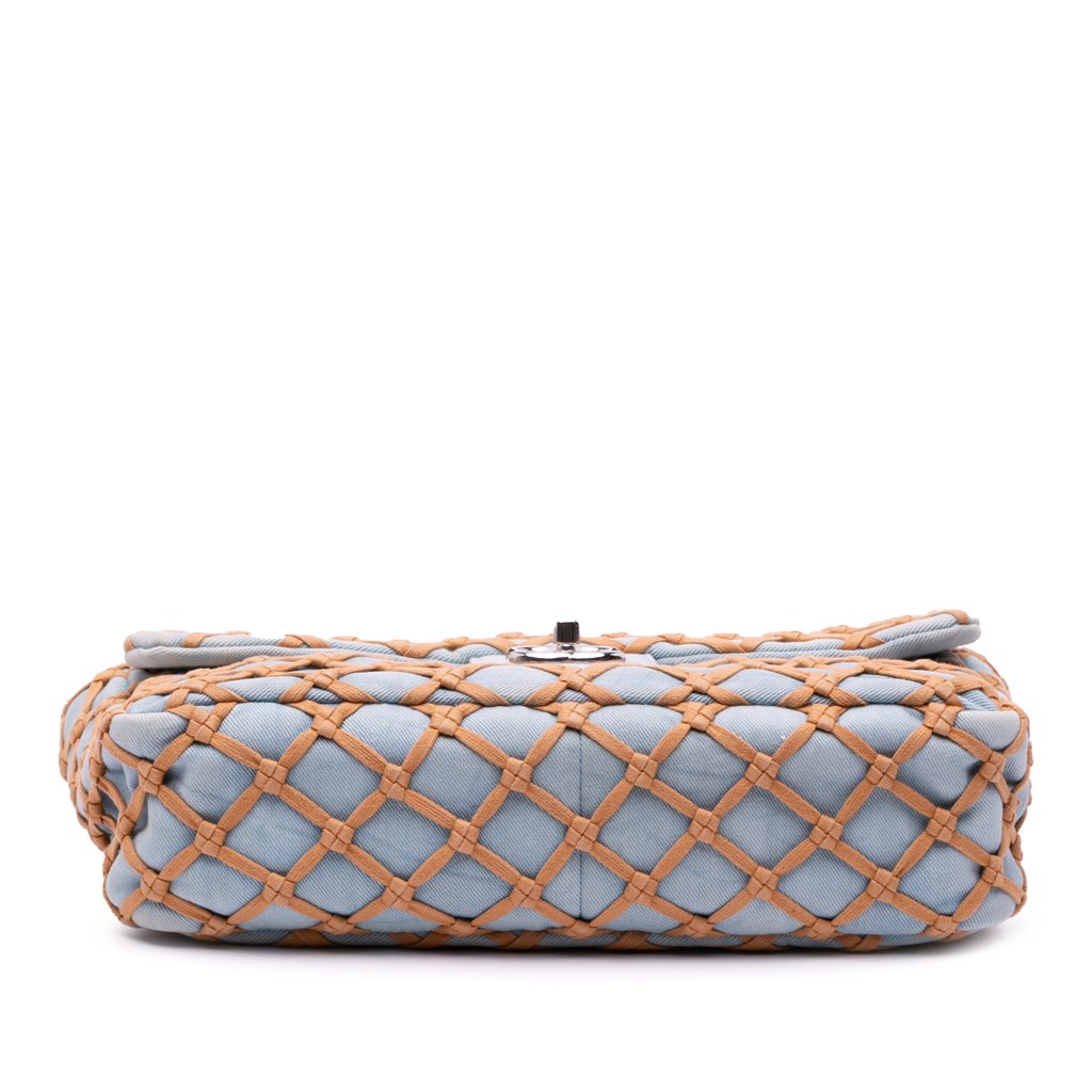 Chanel Jumbo Denim Canebiers Net Flap - 3