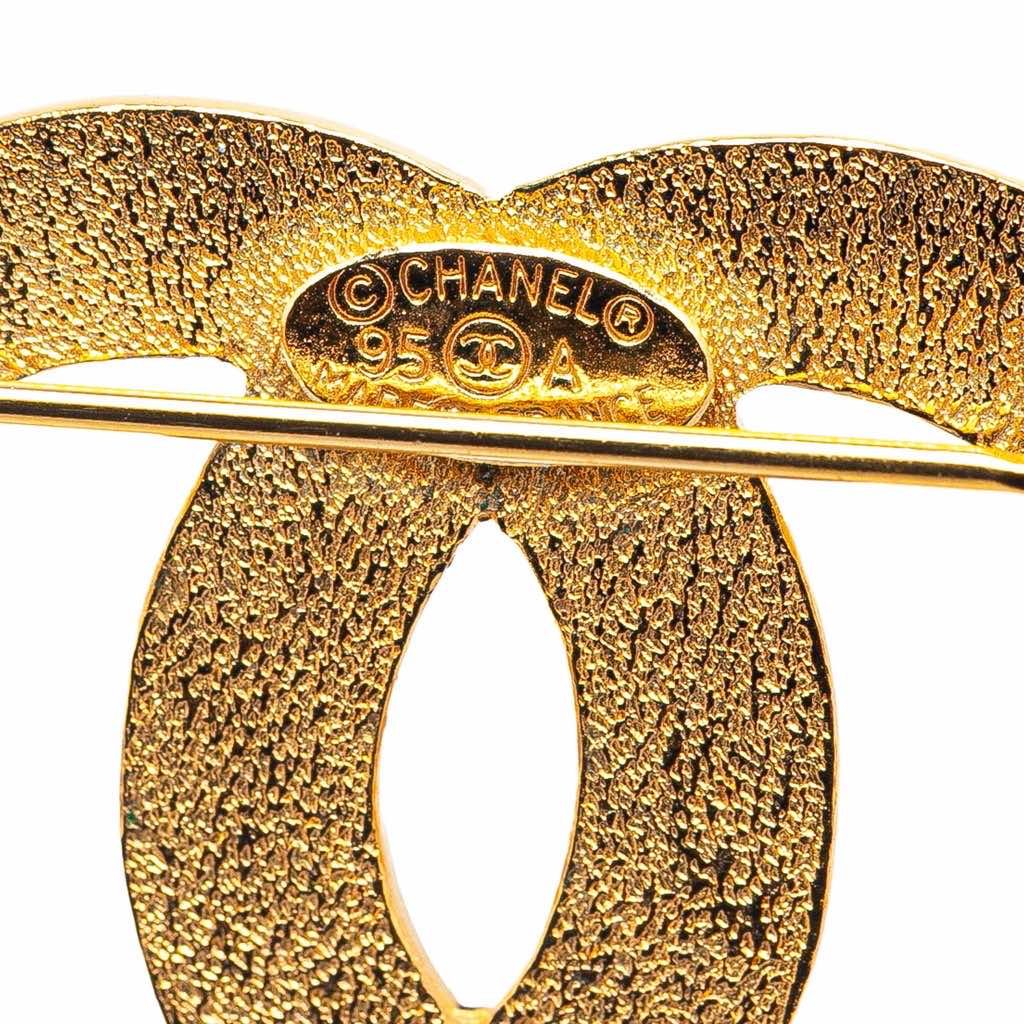 Chanel Gold Plated CC Medallion Brooch - 3