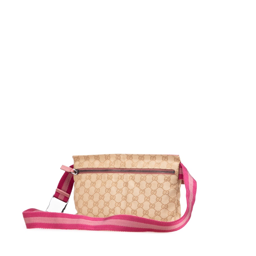 Gucci GG Canvas Web Double Pocket Belt Bag - 2