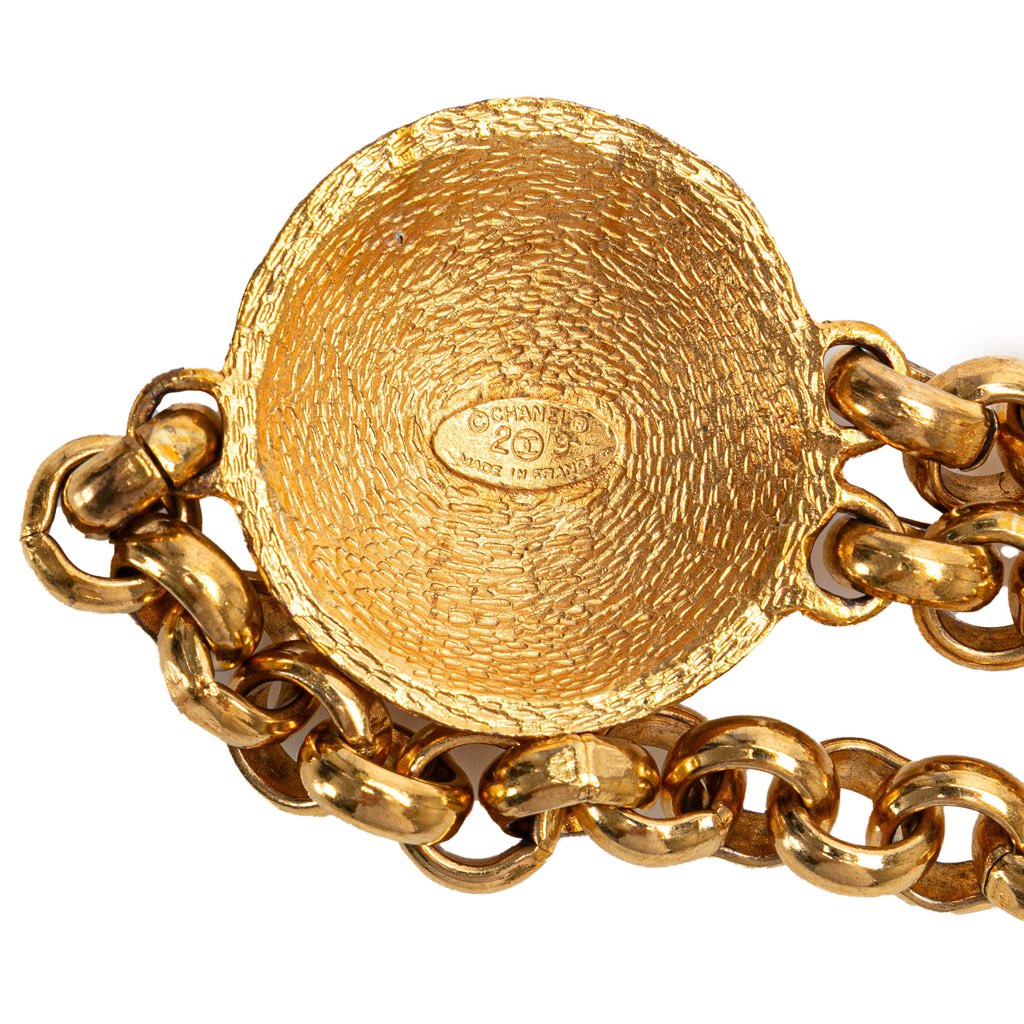 Chanel Gold Plated Medallion Chain Belt - 4