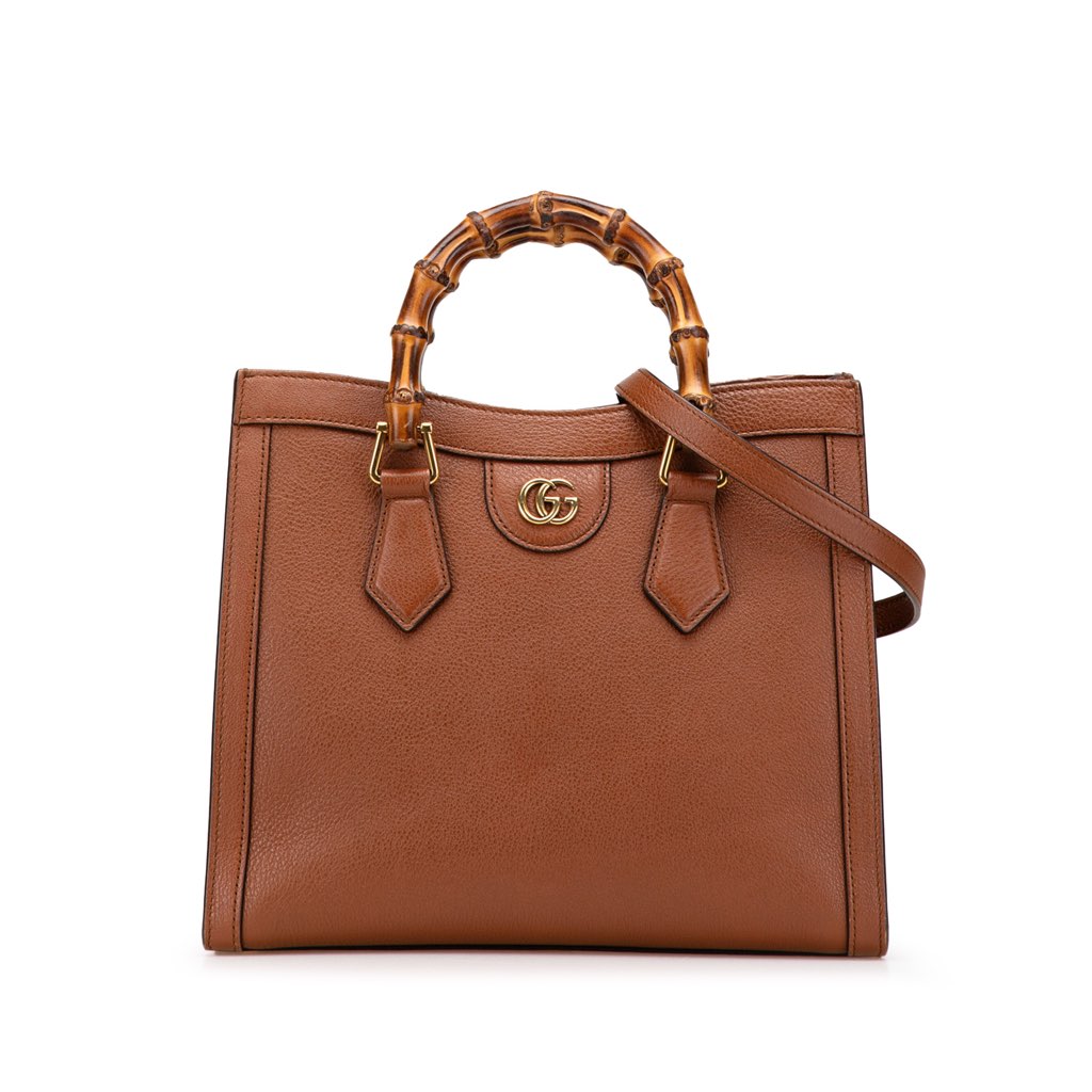 Gucci Small Leather Bamboo Diana Satchel