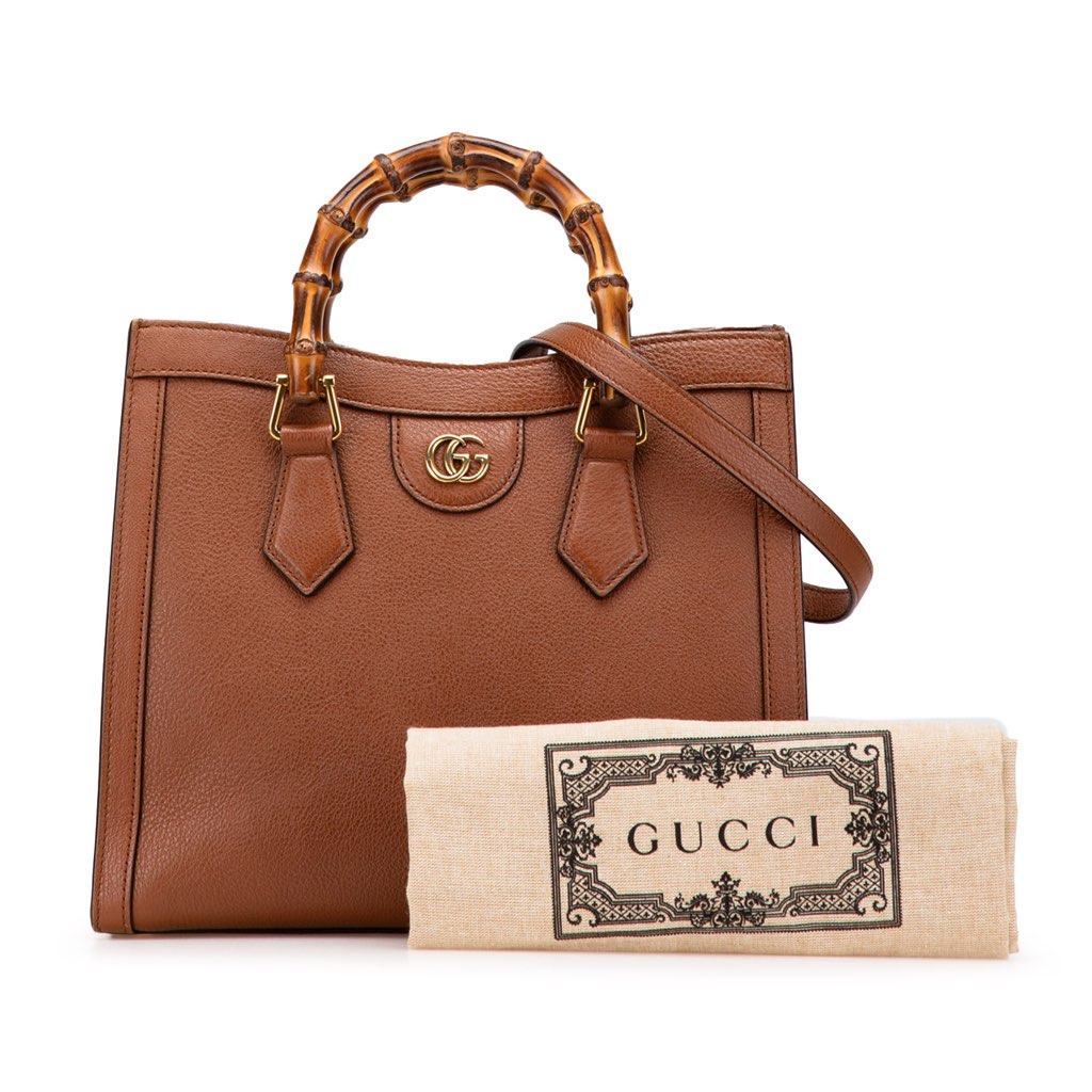 Gucci Small Leather Bamboo Diana Satchel - Image 15