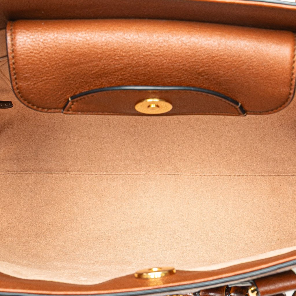 Gucci Small Leather Bamboo Diana Satchel - 4