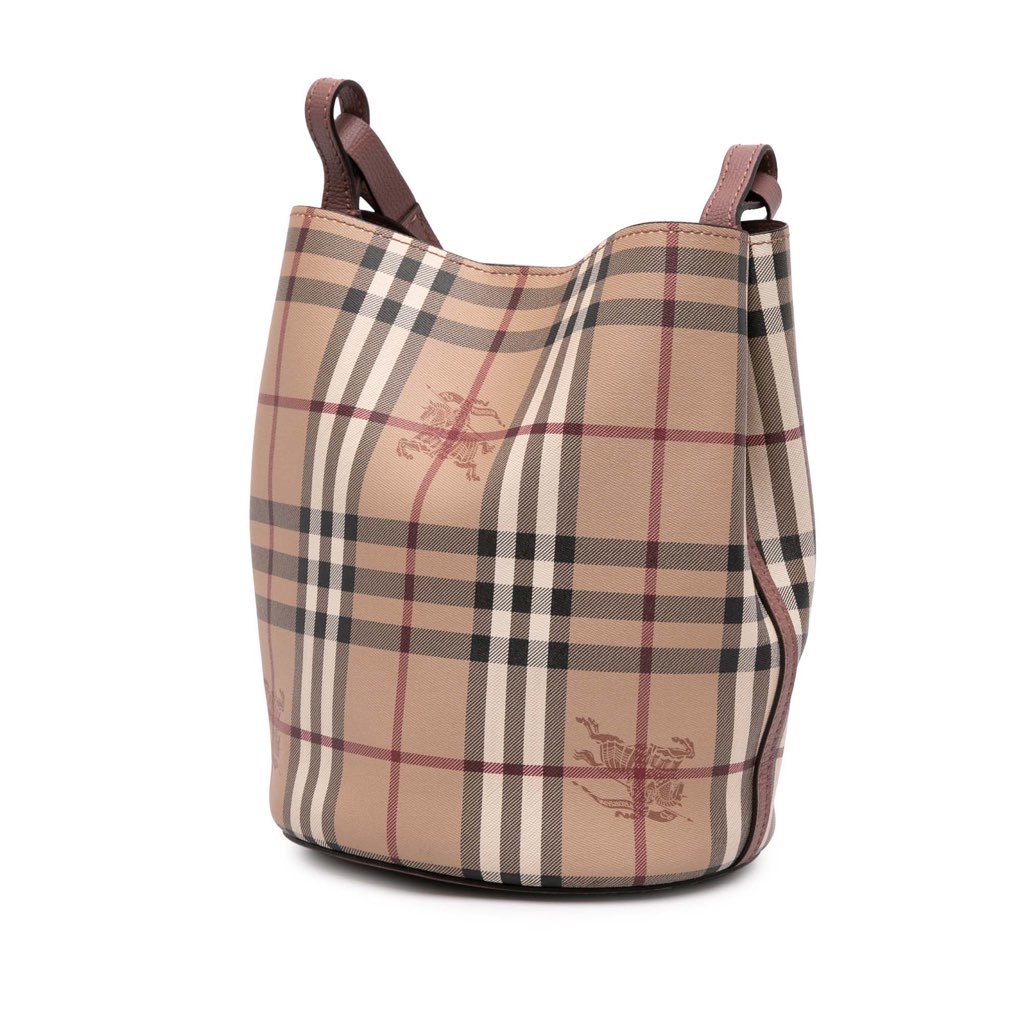 Burberry Haymarket Check Coated Canvas Lorne Bucket Bag - 2