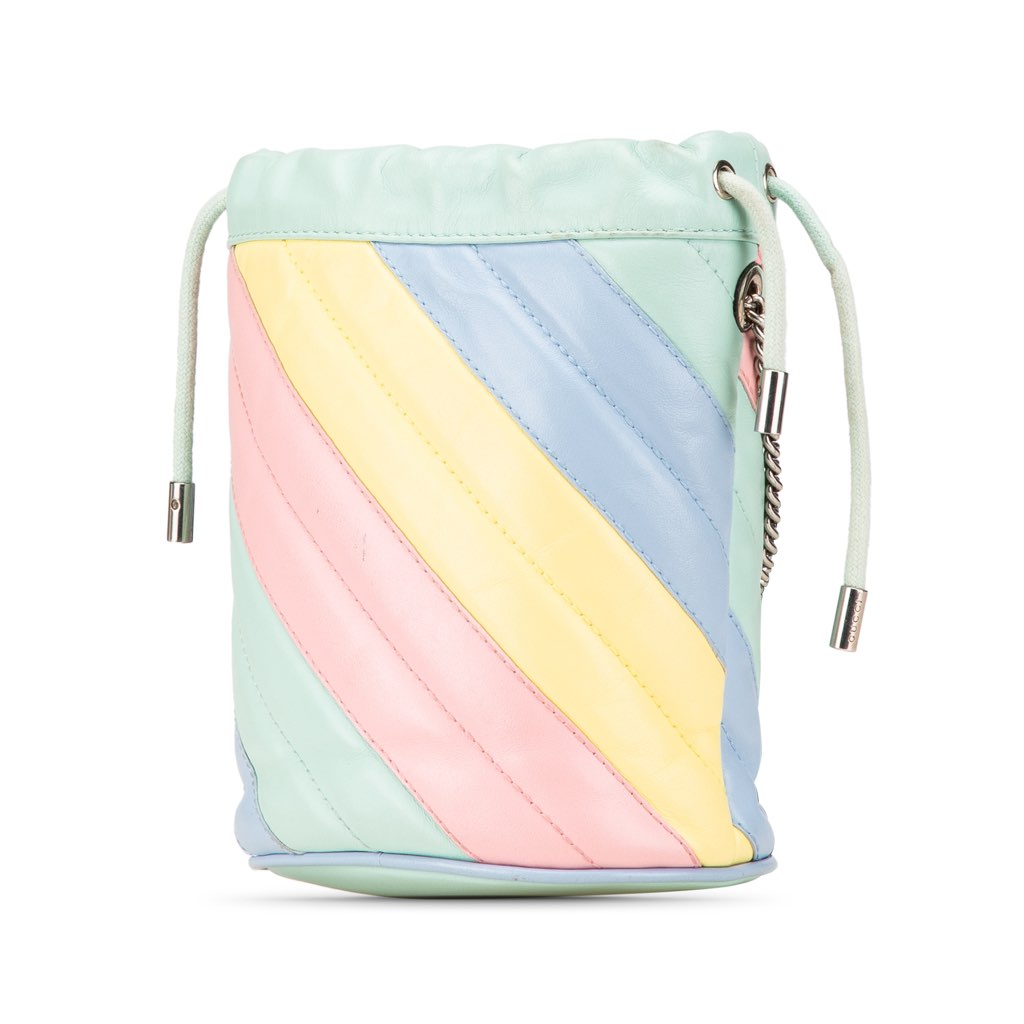 Gucci Small GG Marmont Diagonal Leather Matelasse Bucket Bag - 2