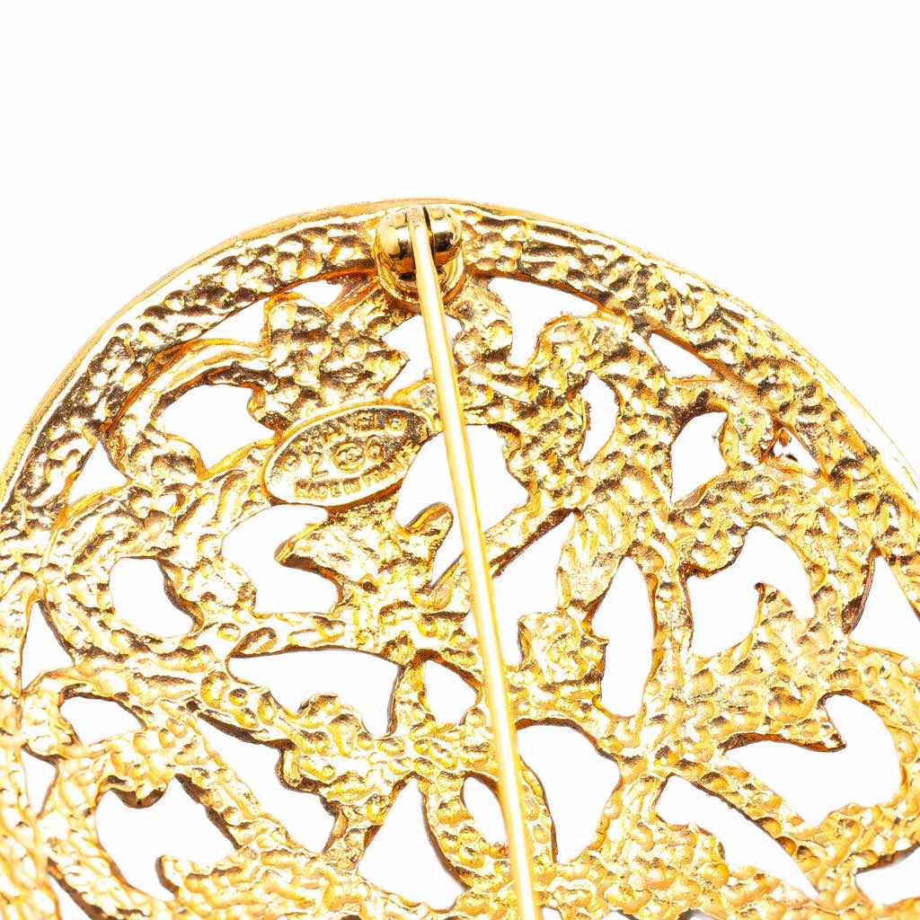 Chanel Gold Plated Round Brooch - Image 6