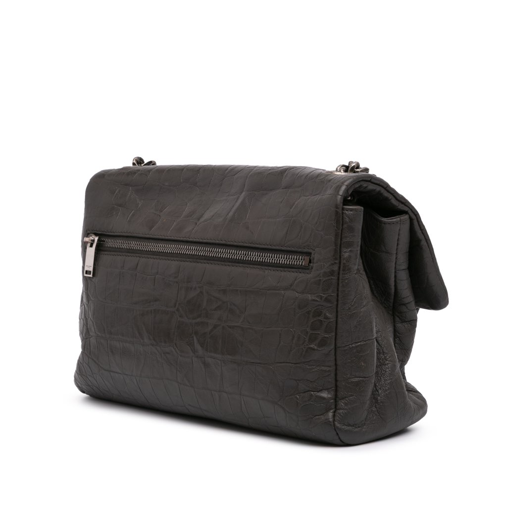 Saint Laurent Medium Croc Embossed Calfskin Monogram West Hollywood Crossbody - 2