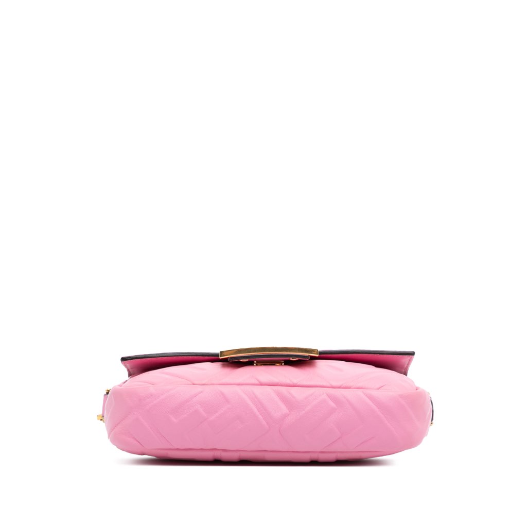 Fendi Mini Zucca Embossed Leather Baguette Satchel - 3