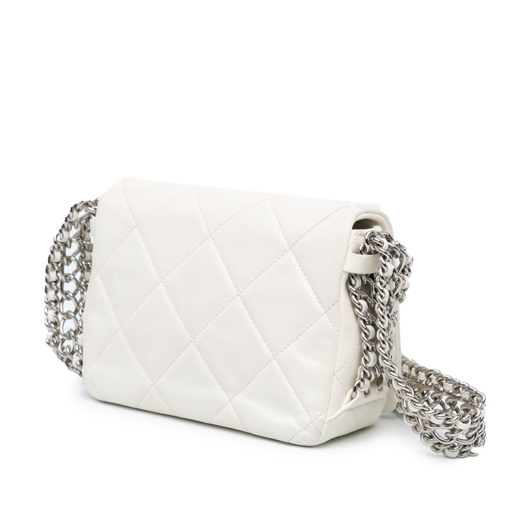 Chanel Mini Quilted Lambskin Chain Rows Flap - 2