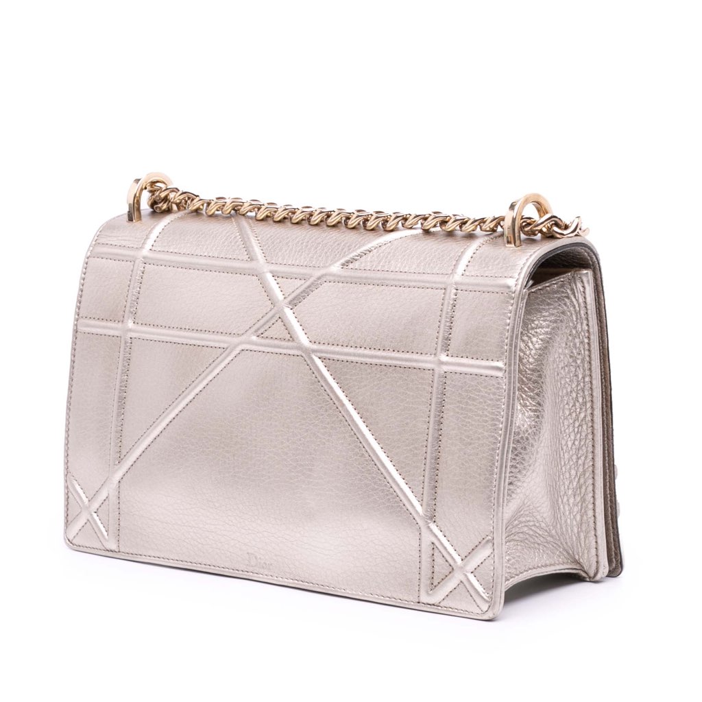 Dior Medium Metallic Grained Calfskin Diorama Flap - 2
