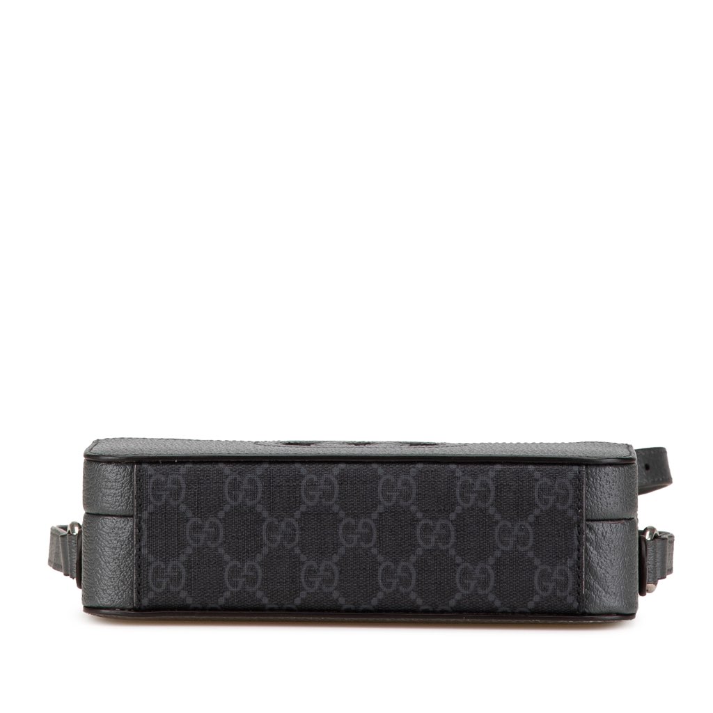 Gucci GG Supreme and Leather Cut Out Interlocking G Crossbody - 3