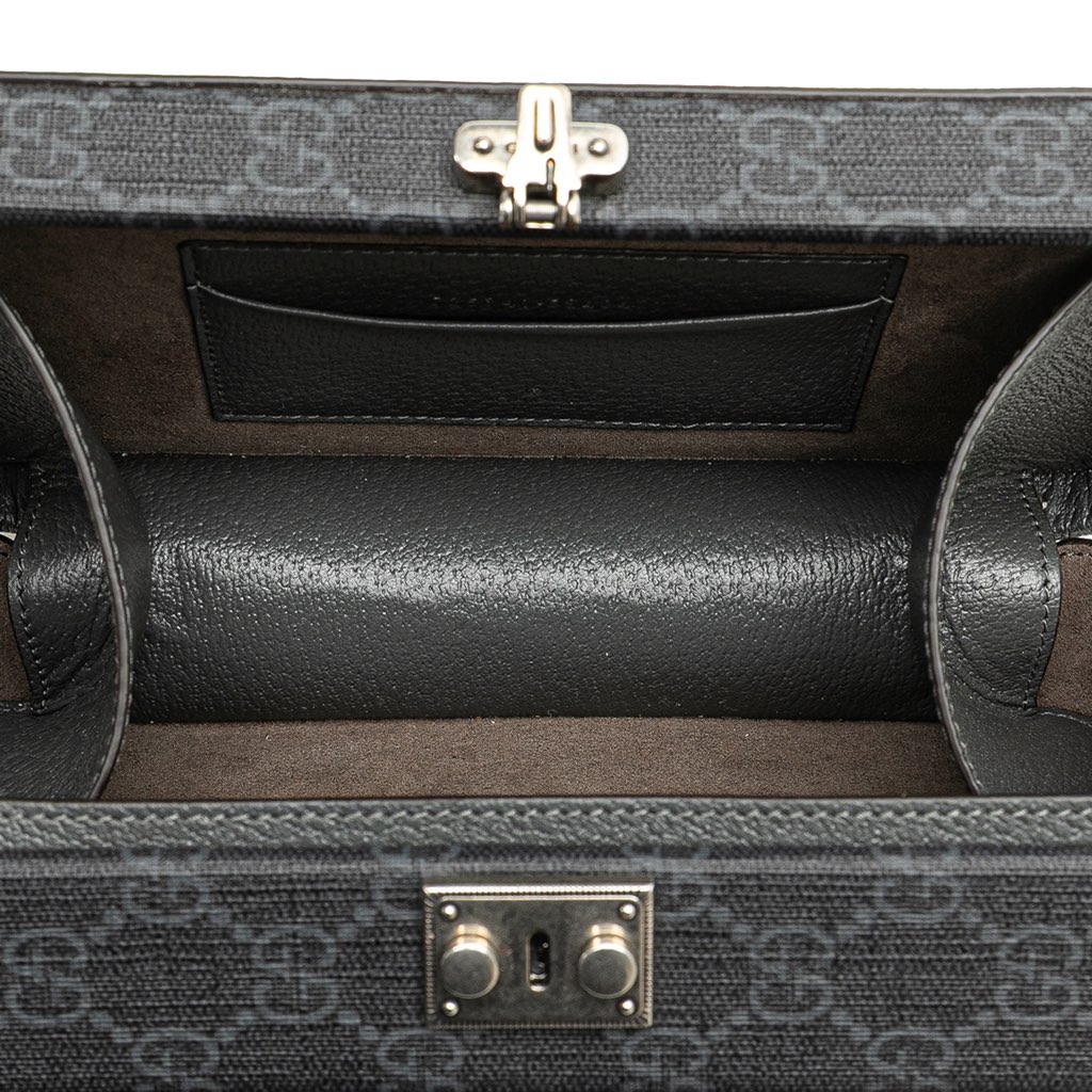 Gucci GG Supreme and Leather Cut Out Interlocking G Crossbody - 4