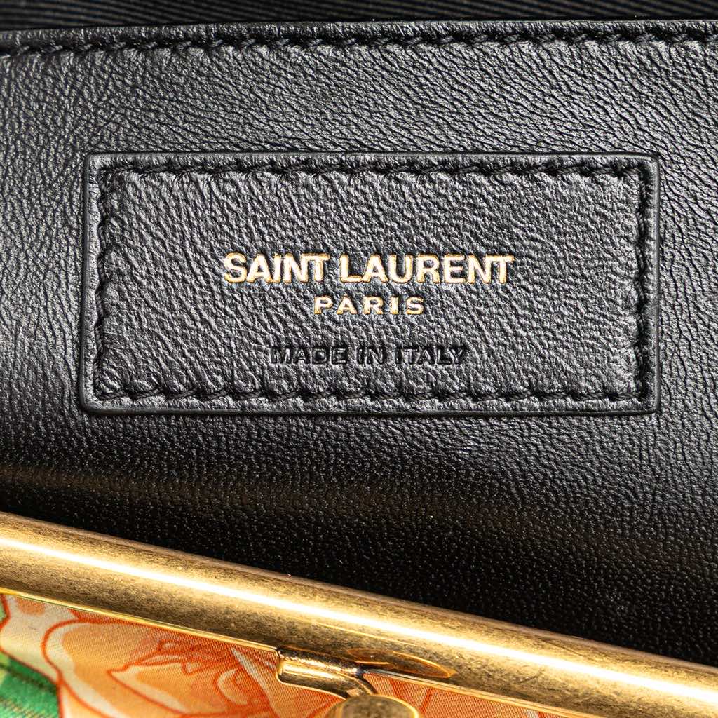 Saint Laurent Medium Silk Floral Print Sac Charniere Bag - 5