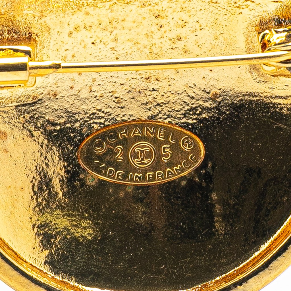 Chanel Gold Plated CC Quilted Brooch - 3