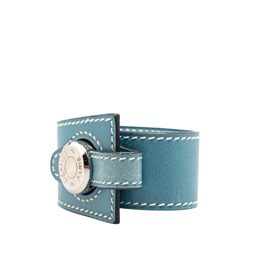 Hermès Sellier Leather Dalvy Wrap Bracelet - Back view