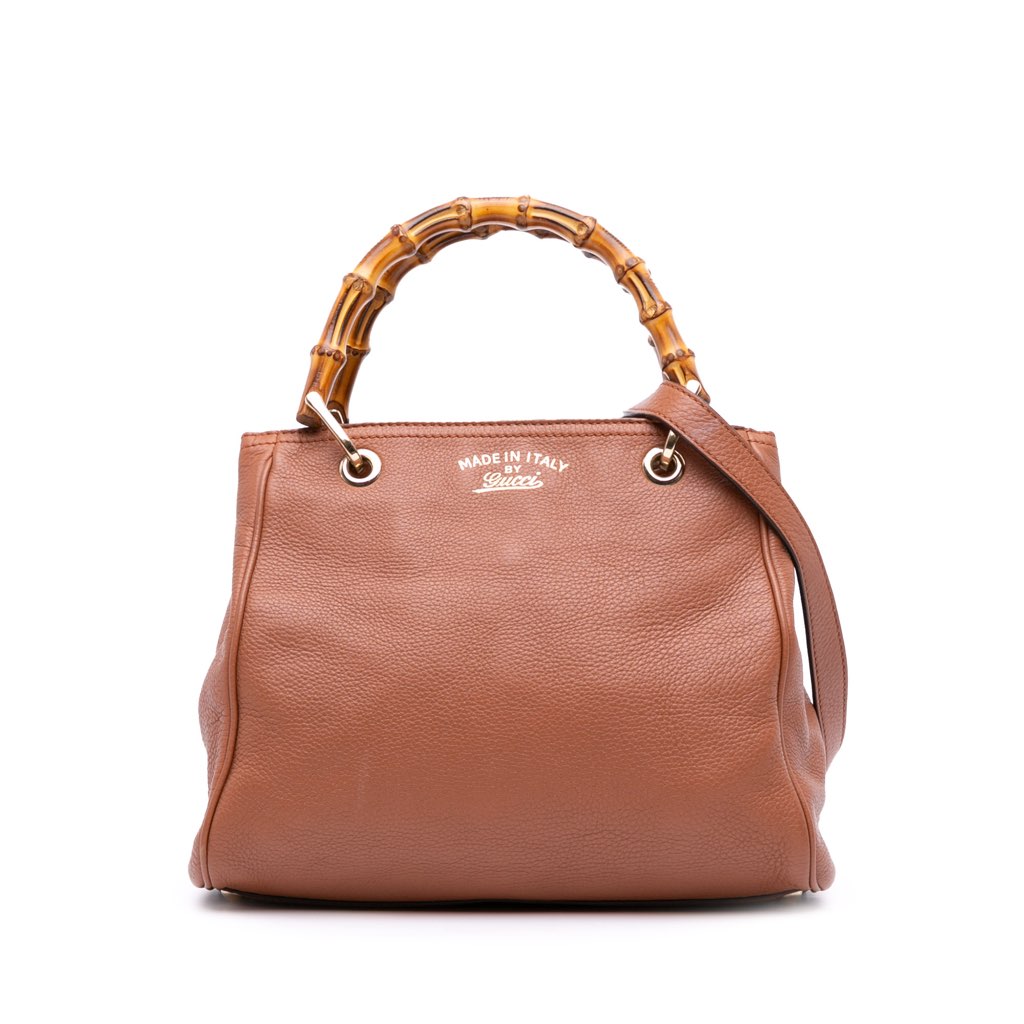 Gucci Small Calfskin Bamboo Shopper Satchel