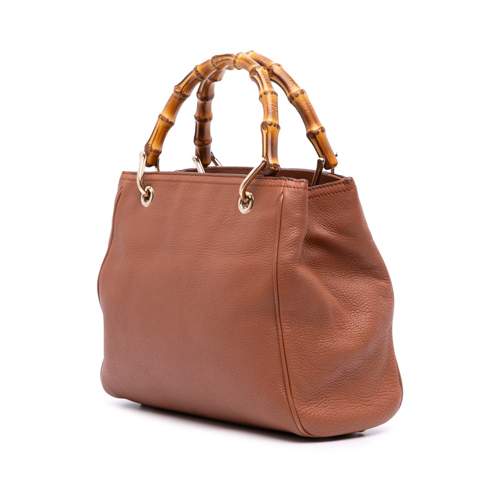 Gucci Small Calfskin Bamboo Shopper Satchel - 2