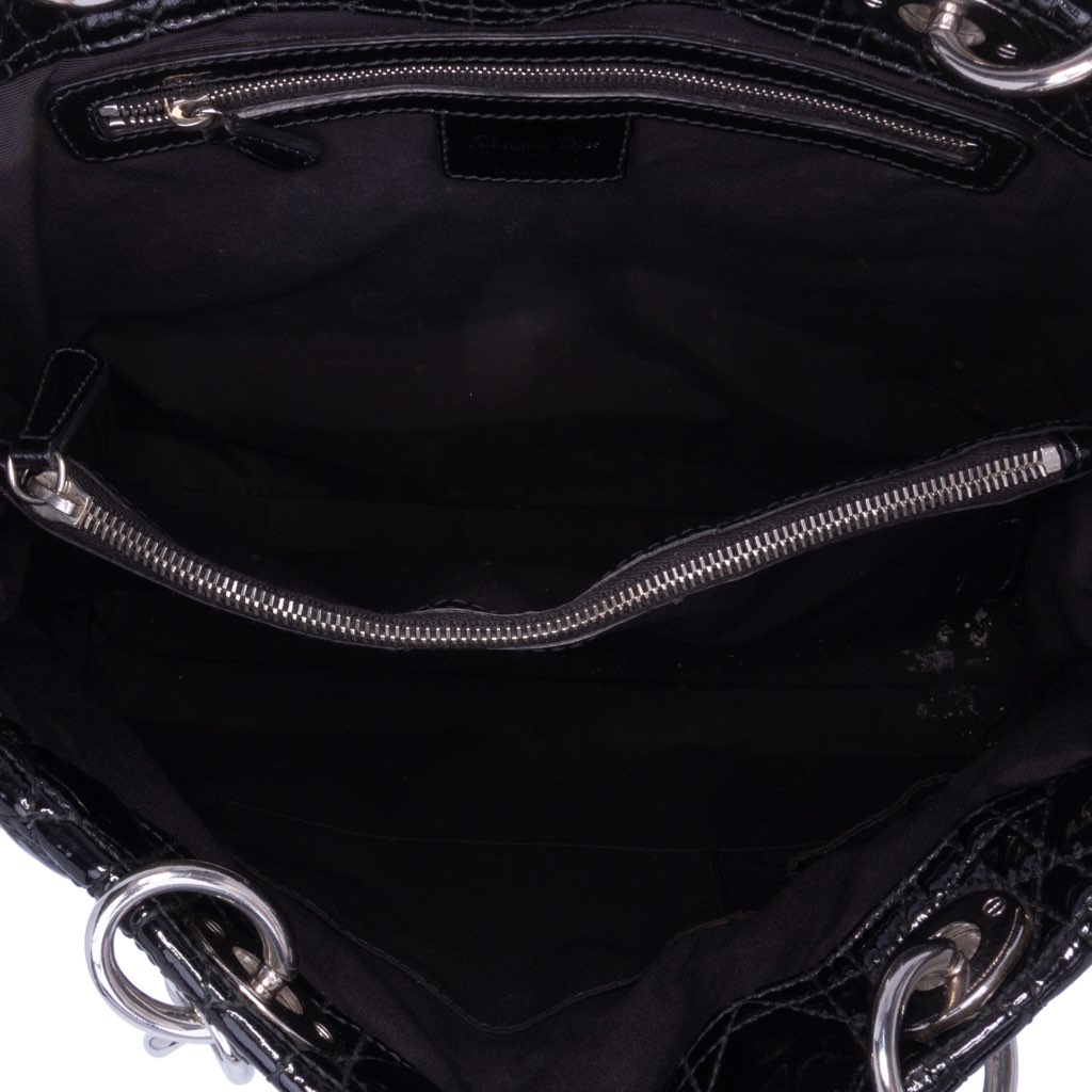 Dior Large Patent Cannage Lady Dior Soft Shopping Tote - 4