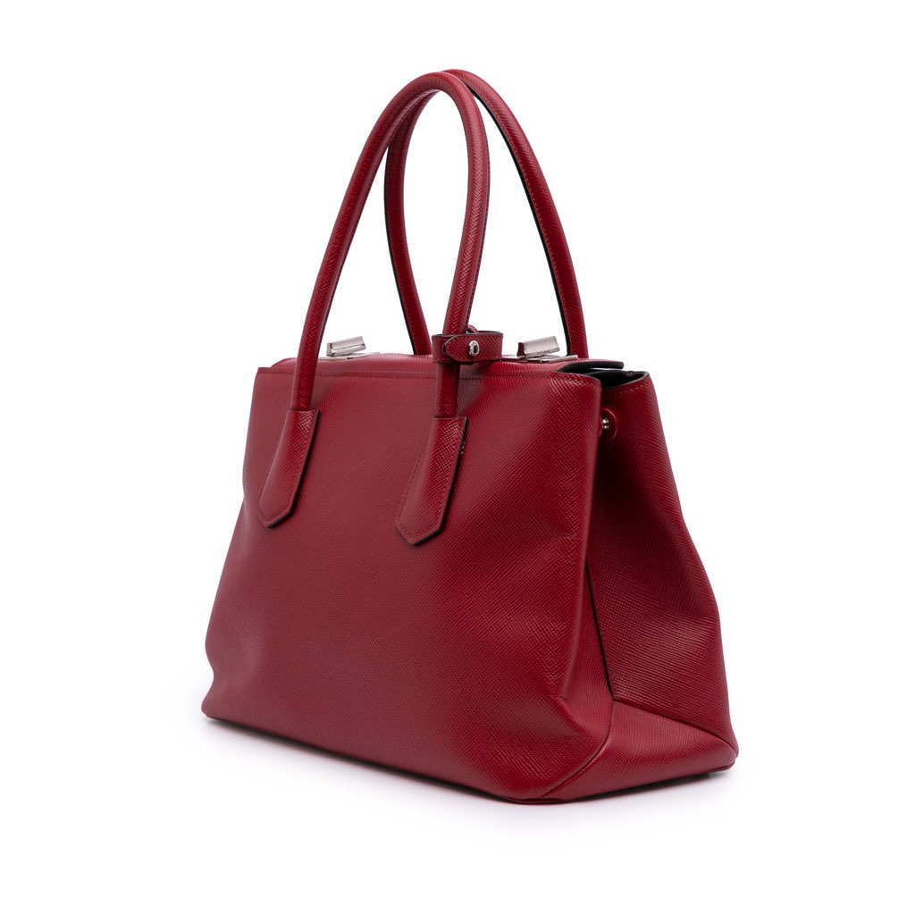 Prada Saffiano Cuir Turnlock Twin Satchel - 2