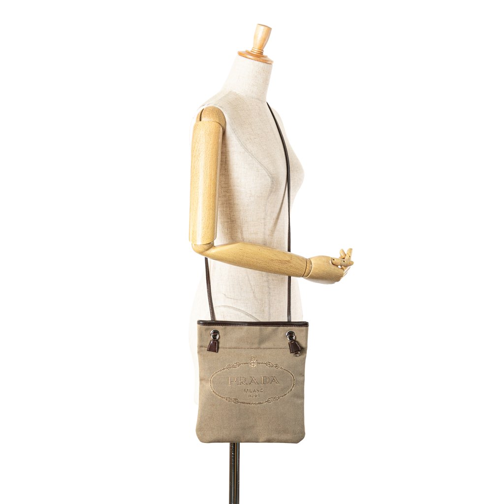 Prada Canvas Canapa Logo Crossbody - Image 14