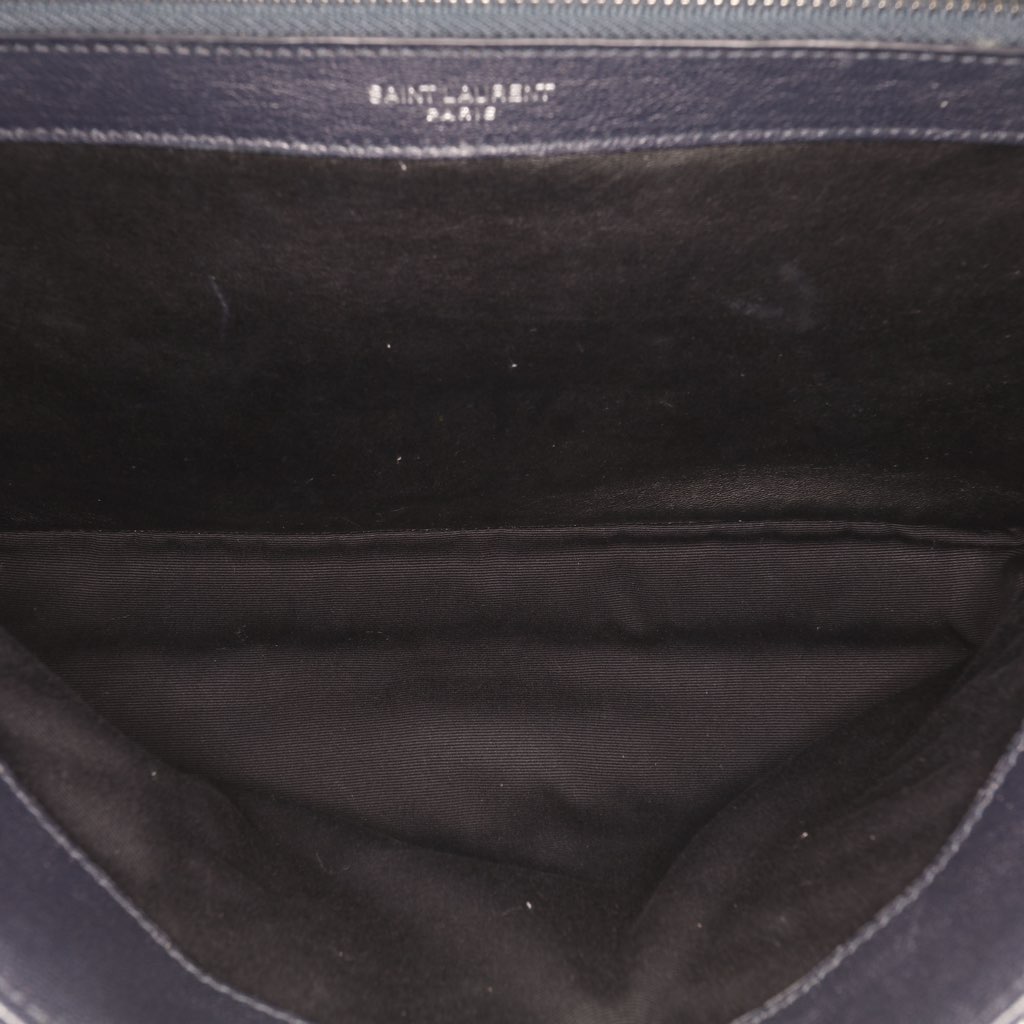 Saint Laurent Large Chevron Sheepskin Monogram College Satchel - 4