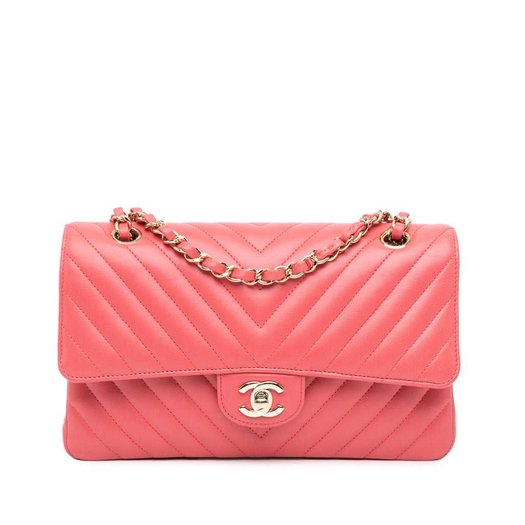 Chanel Medium Classic Chevron Lambskin Double Flap