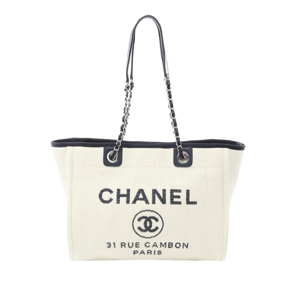 Chanel Small Raffia Deauville Tote