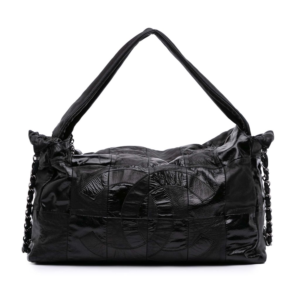 Chanel Lambskin and Patent Brooklyn Patchwork Hobo Bag