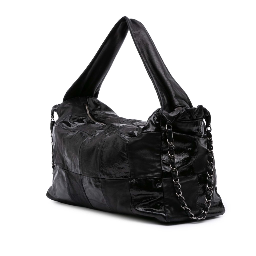 Chanel Lambskin and Patent Brooklyn Patchwork Hobo Bag - 2