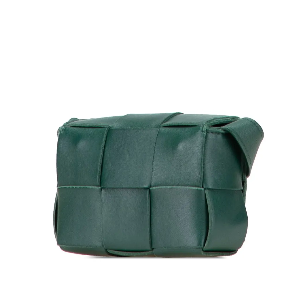 Bottega Veneta Candy Nappa Intrecciato Cassette Crossbody Green Leather Good - Back View