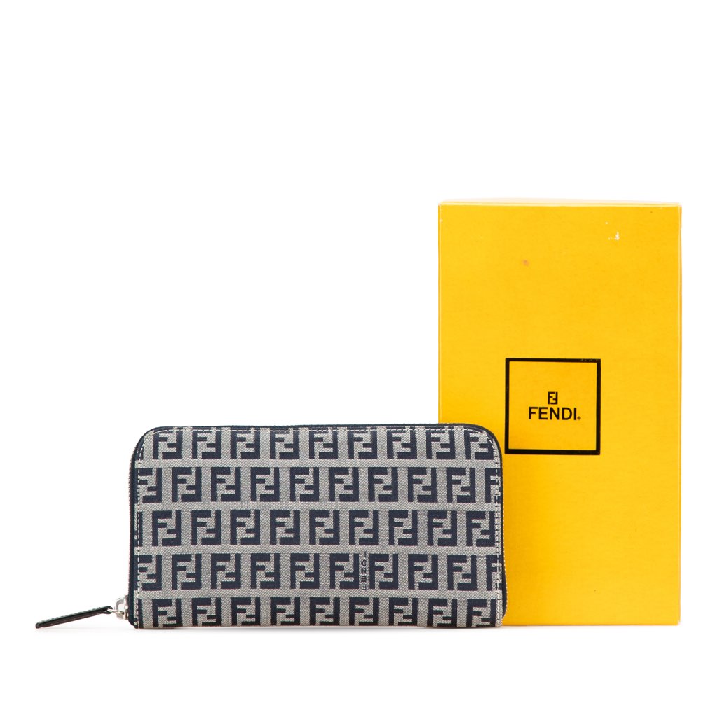 Fendi Zucchino Canvas Zip Around Long Wallet - Image 13